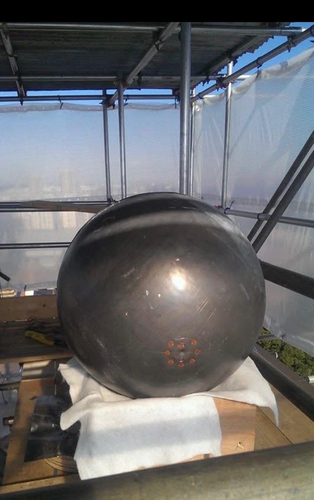 Lead sphere finial ready to fit